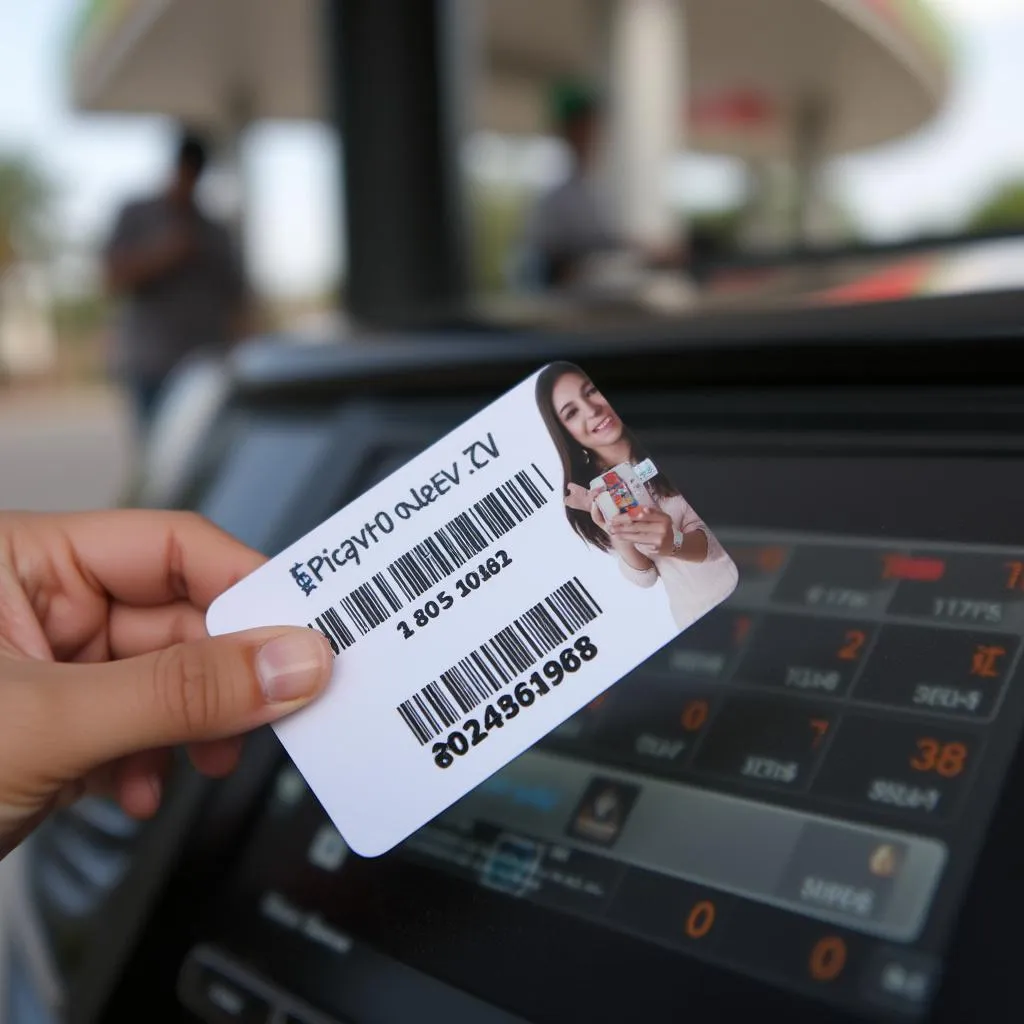 Tarjeta de un programa de fidelización de estación de servicio