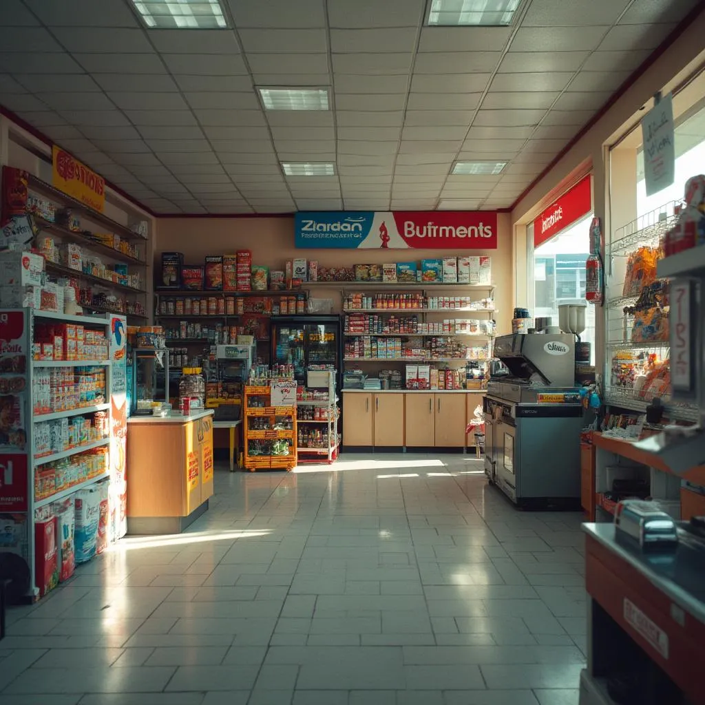 Interior de una tienda de conveniencia moderna